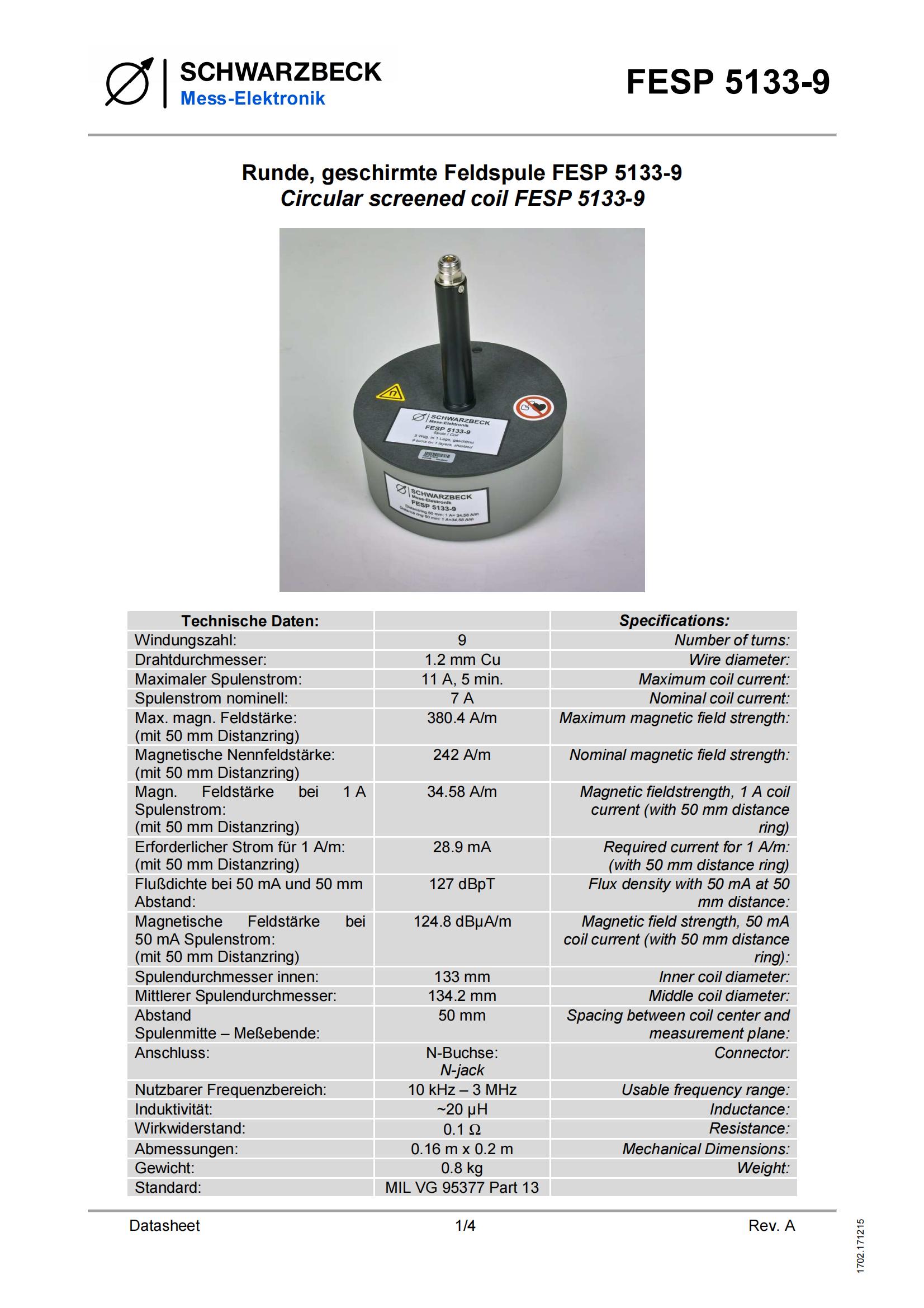 FESP 5133-9 - Circular screened Coil - 我的网站